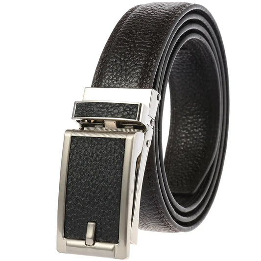 HKM-676435 Automatic Buckle Fashion Ratchet Leather Belt - Model LY33-32322-5