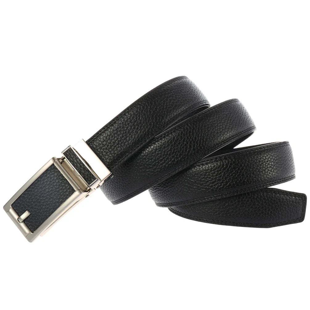 HKM-676435 Automatic Buckle Fashion Ratchet Leather Belt - Model LY33-32322-5