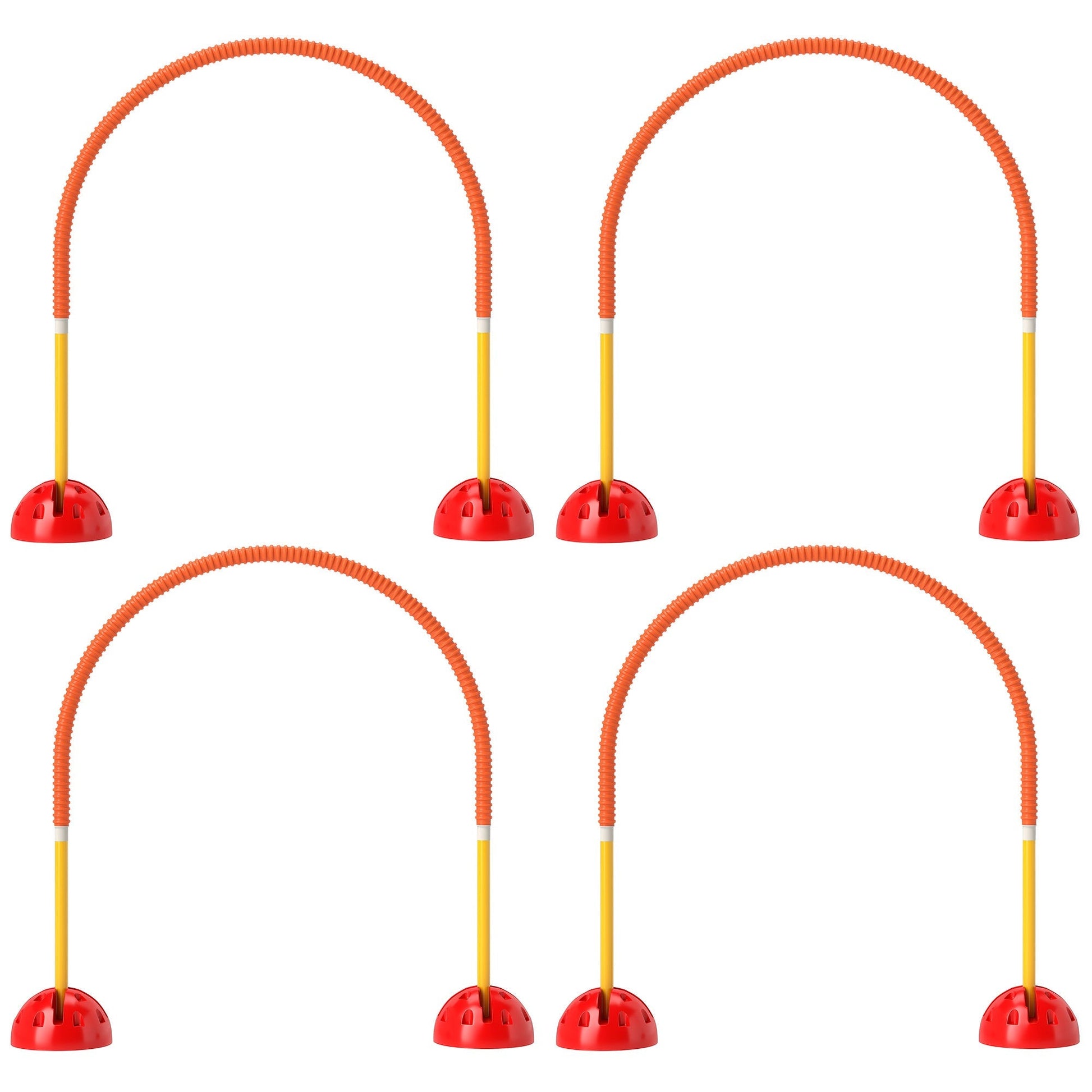 HKM-935763 4-Piece Adjustable Width Dog Agility Equipment Set with Carry Bag - Portable Training Course in Orange and Yellow