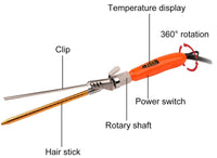 HKM-369875 Automatic Tourmaline Ceramic Curling Iron - 21-30 mm Diameter, Digital Temperature Control, 160-220 °C, 360° Rotatable Power Cord