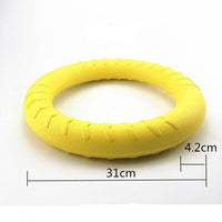 HKM-640531 Interactive EVA Rubber Dog Toy for Outdoor Play and Training - Frisbee & Pull Ring