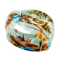 HKM-669395 Floral Plaid Women's Printed Knitted Wide-Brim Headband