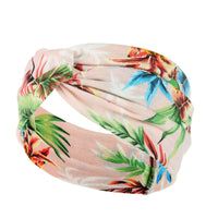 HKM-669395 Floral Plaid Women's Printed Knitted Wide-Brim Headband