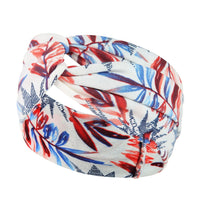 HKM-669395 Floral Plaid Women's Printed Knitted Wide-Brim Headband