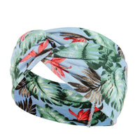 HKM-669395 Floral Plaid Women's Printed Knitted Wide-Brim Headband
