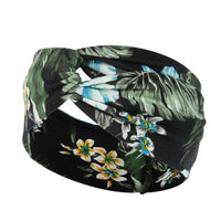 HKM-669395 Floral Plaid Women's Printed Knitted Wide-Brim Headband