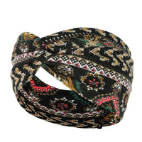 HKM-669395 Floral Plaid Women's Printed Knitted Wide-Brim Headband