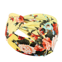 HKM-669395 Floral Plaid Women's Printed Knitted Wide-Brim Headband