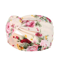 HKM-669395 Floral Plaid Women's Printed Knitted Wide-Brim Headband