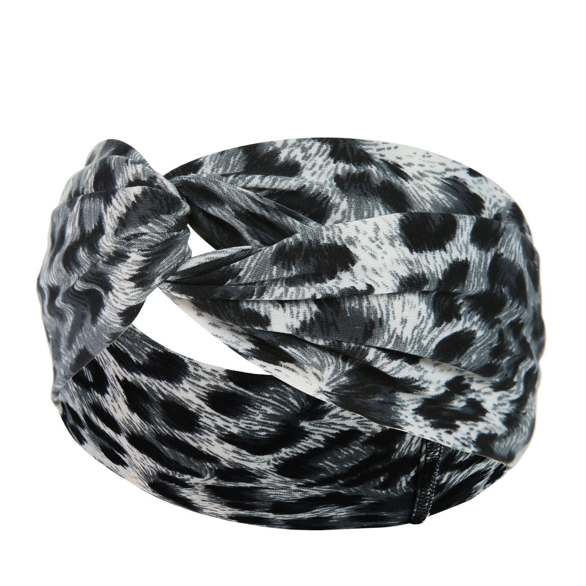 HKM-669395 Floral Plaid Women's Printed Knitted Wide-Brim Headband