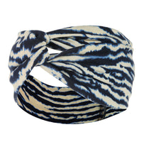 HKM-669395 Floral Plaid Women's Printed Knitted Wide-Brim Headband