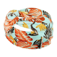 HKM-669395 Floral Plaid Women's Printed Knitted Wide-Brim Headband