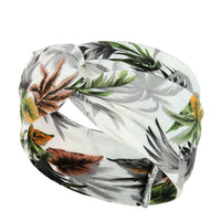 HKM-669395 Floral Plaid Women's Printed Knitted Wide-Brim Headband