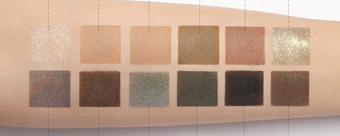HKM-031635 Explorer Eyeshadow Palette - 12 Color Animal-Themed Shades: Piglet, Tiger, Crocodile, Ice Wolf