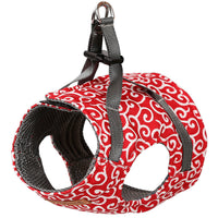 HKM-350931 Cat Vest Harness with Traction Rope ¨C Breathable Polyester Canvas & Mesh, Adjustable Sizes in Red, Blue, and Green