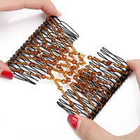 HKM-650131 Bright Beaded Variety Hair Clips and Magic Hair Comb Set with Acrylic and Metal Materials