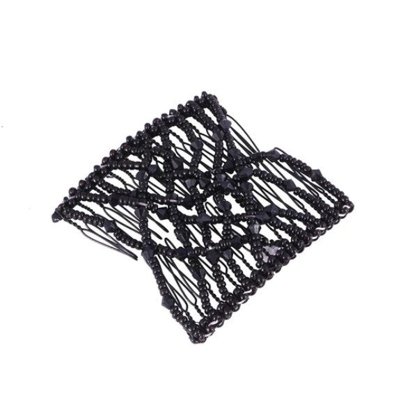 HKM-650131 Bright Beaded Variety Hair Clips and Magic Hair Comb Set with Acrylic and Metal Materials