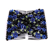 HKM-650131 Bright Beaded Variety Hair Clips and Magic Hair Comb Set with Acrylic and Metal Materials