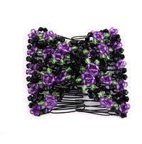 HKM-650131 Bright Beaded Variety Hair Clips and Magic Hair Comb Set with Acrylic and Metal Materials