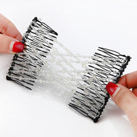 HKM-650131 Bright Beaded Variety Hair Clips and Magic Hair Comb Set with Acrylic and Metal Materials