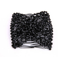 HKM-650131 Bright Beaded Variety Hair Clips and Magic Hair Comb Set with Acrylic and Metal Materials