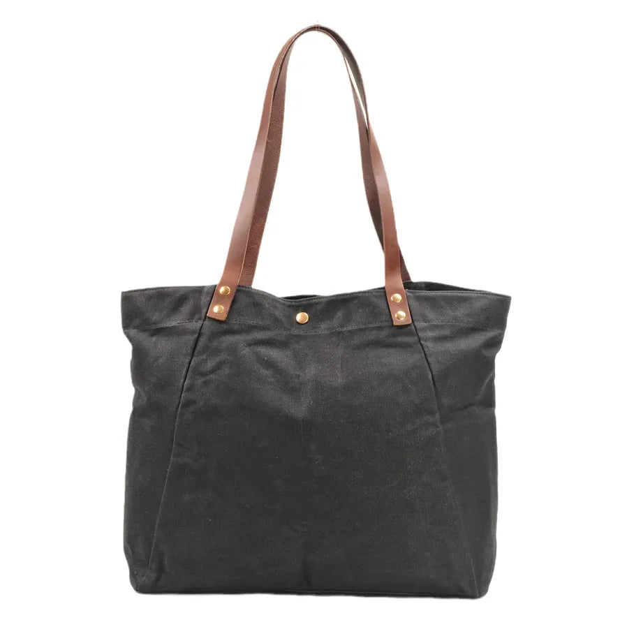 KTX-676627 Casual Unisex Shoulder Bag in Durable Waxed Canvas and Leather - Available in Multiple Colours