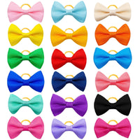 HKM-096339 Solid Color Pet Hair Bows - Macaron Style Rubber Bands for Dogs and Cats (50pcs)