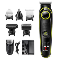 HKM-068691 Rechargeable 5-in-1 Household Electric Clippers with Multi-Cutter Heads and Accessories