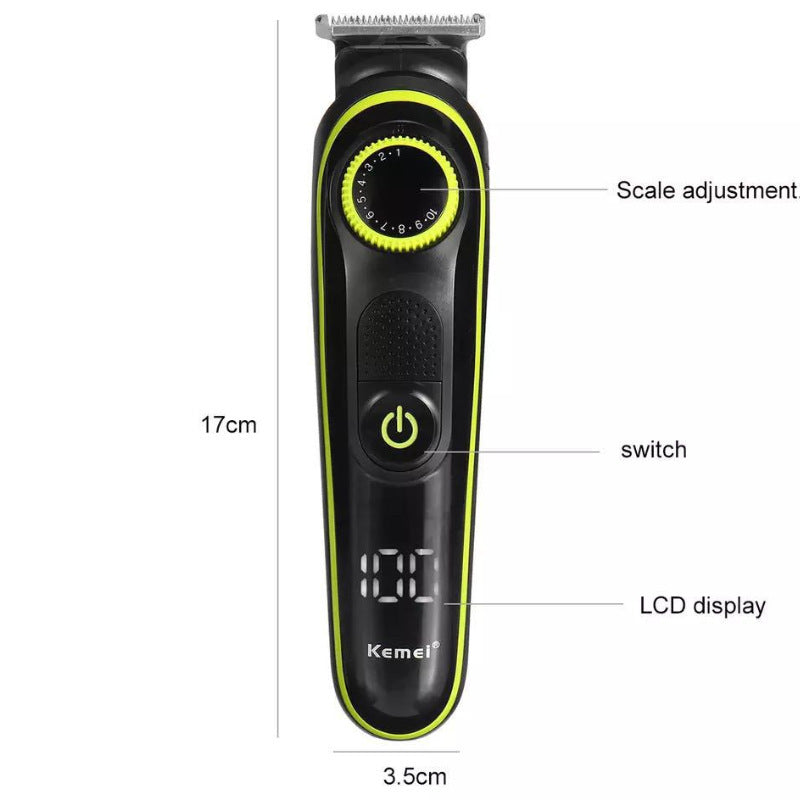 HKM-068691 Rechargeable 5-in-1 Household Electric Clippers with Multi-Cutter Heads and Accessories