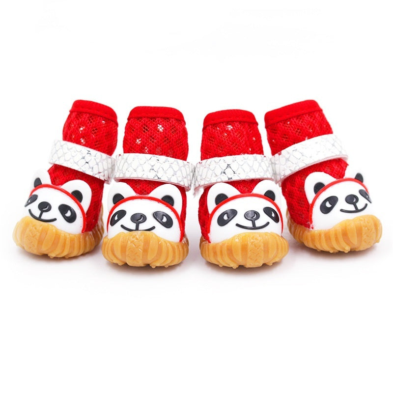 HKM-775763 Breathable Mesh Dog Shoes - Soft and Stylish Footwear for Small to Medium Dogs - Available in Red, Blue, and Pink