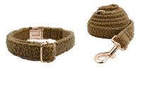 HKM-719571 Pet Necklet Set with Collar, Leash, Bow, and Vest - Brown 3-Piece and 4-Piece Options Available