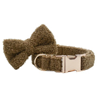 HKM-719571 Pet Necklet Set with Collar, Leash, Bow, and Vest - Brown 3-Piece and 4-Piece Options Available