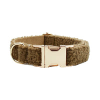 HKM-719571 Pet Necklet Set with Collar, Leash, Bow, and Vest - Brown 3-Piece and 4-Piece Options Available