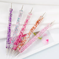 HKM-411603 Double Transparent Rod Nail Art Set with Point Drilling Pen, 5 Sets, 53g