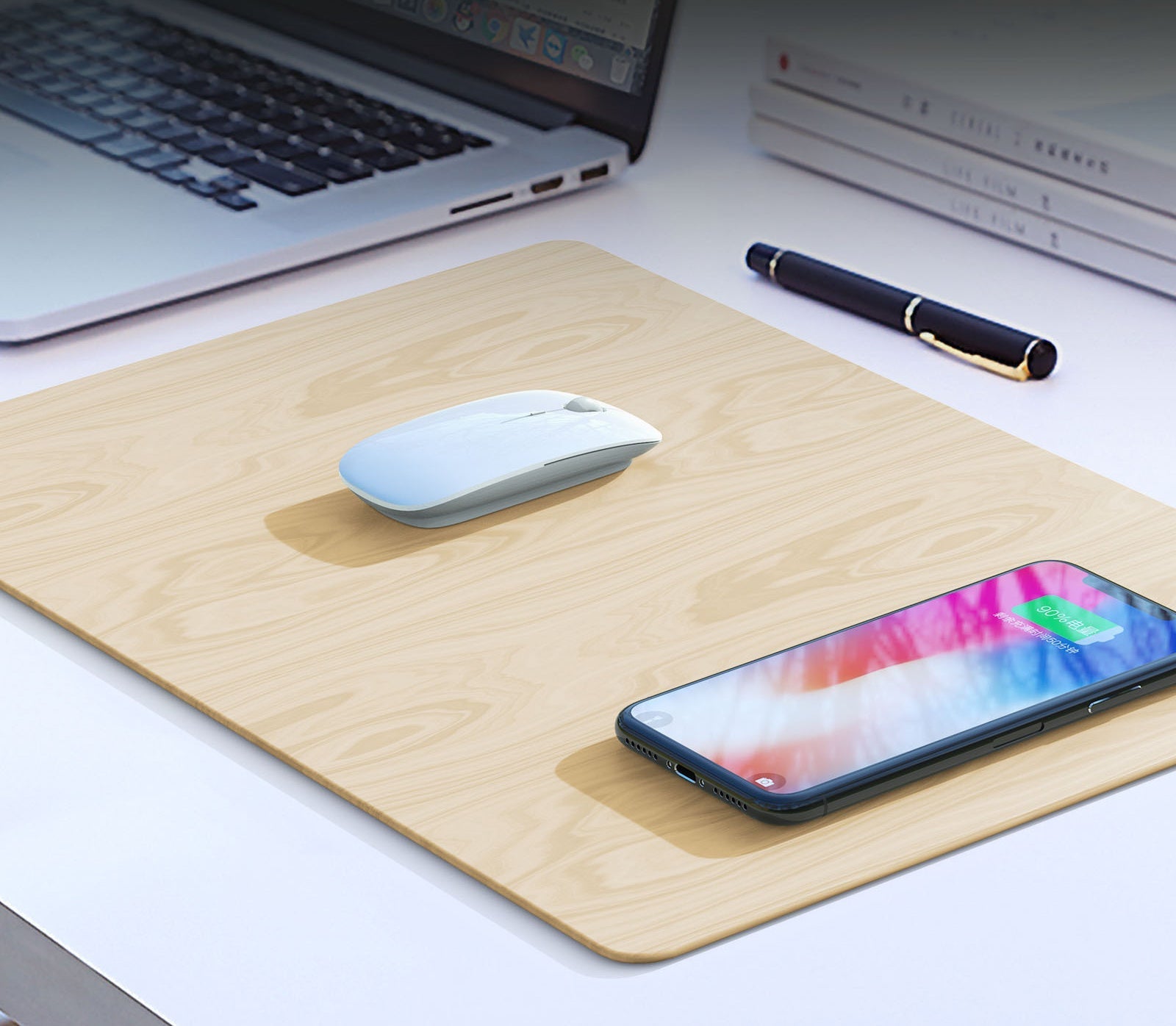 KTX-596243 Wireless Charging Mouse Pad for Fast Charging Compatible with Android and Apple Devices