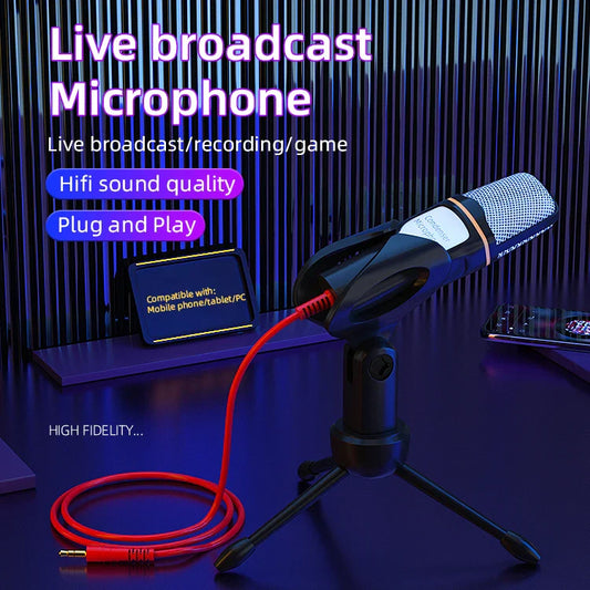 KTX-178195 Professional Condenser Microphone with 3.5mm Connector for Desktop Recording and Streaming