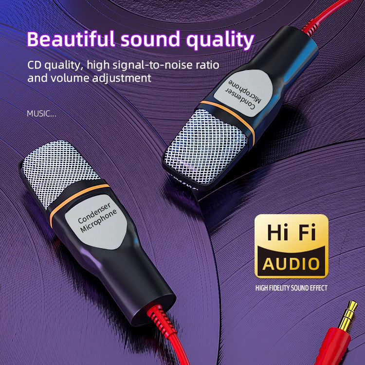 KTX-178195 Professional Condenser Microphone with 3.5mm Connector for Desktop Recording and Streaming