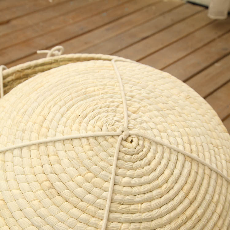 HKM-122131 Straw Cat Hammock and Climbing Frame for Cats - 50cm Diameter, Corn Husk and Cloth with Hemp Rope