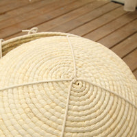 HKM-122131 Straw Cat Hammock and Climbing Frame for Cats - 50cm Diameter, Corn Husk and Cloth with Hemp Rope