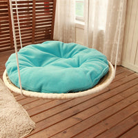 HKM-122131 Straw Cat Hammock and Climbing Frame for Cats - 50cm Diameter, Corn Husk and Cloth with Hemp Rope