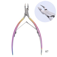 HKM-574291 Electroplated Nail Clippers with Dead Skin Fork Tweezers and Manicure Polishing Tool