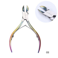 HKM-574291 Electroplated Nail Clippers with Dead Skin Fork Tweezers and Manicure Polishing Tool