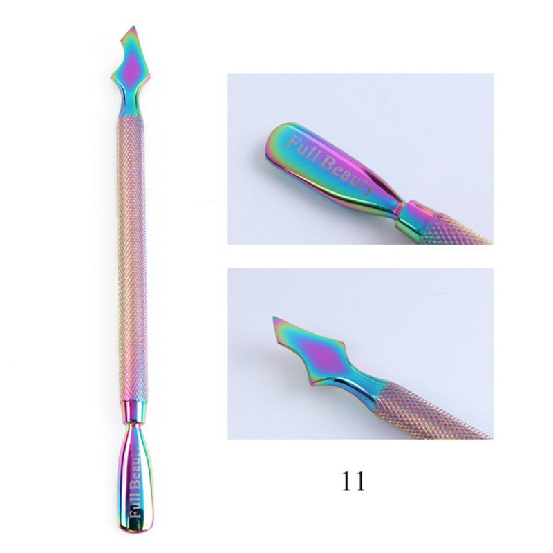 HKM-574291 Electroplated Nail Clippers with Dead Skin Fork Tweezers and Manicure Polishing Tool