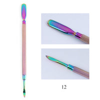 HKM-574291 Electroplated Nail Clippers with Dead Skin Fork Tweezers and Manicure Polishing Tool