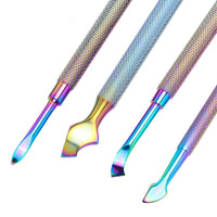HKM-574291 Electroplated Nail Clippers with Dead Skin Fork Tweezers and Manicure Polishing Tool