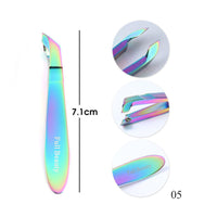 HKM-574291 Electroplated Nail Clippers with Dead Skin Fork Tweezers and Manicure Polishing Tool