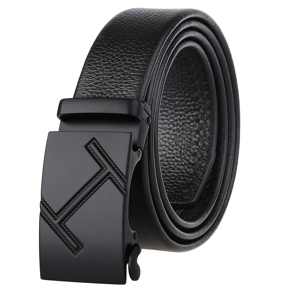 HKM-801747 Men's Stylish Black and Brown Casual Leather Belt