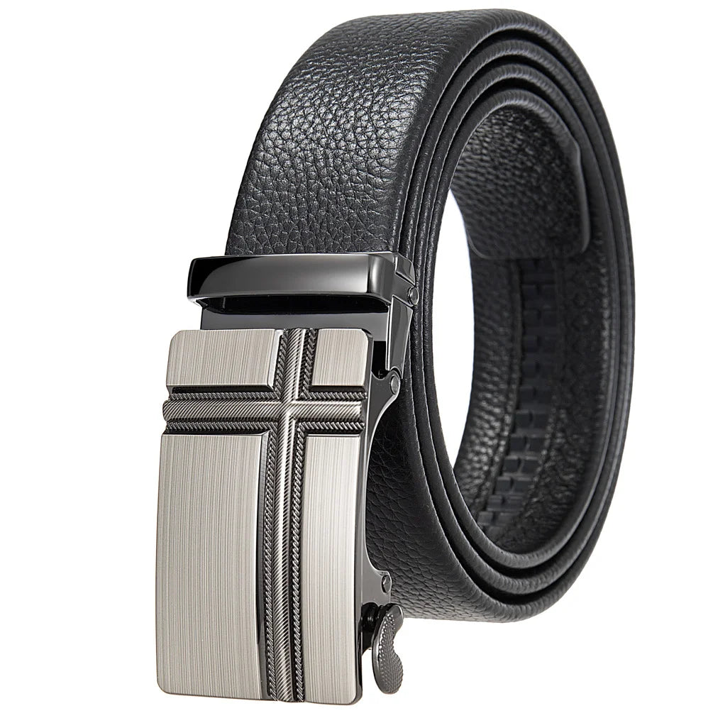 HKM-801747 Men's Stylish Black and Brown Casual Leather Belt