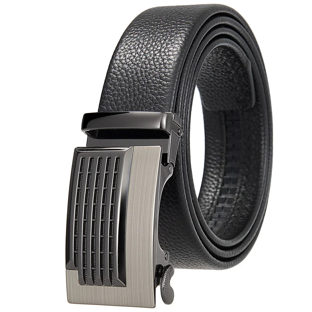 HKM-801747 Men's Stylish Black and Brown Casual Leather Belt