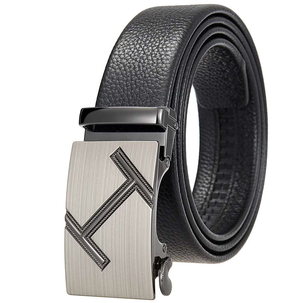 HKM-801747 Men's Stylish Black and Brown Casual Leather Belt